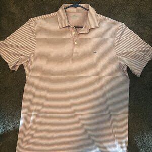 Vineyard Vines Printed Sankaty Performance Polo Pink/Blue Stripe